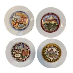 Restoration Hardware Set of 4 Cheese Themed Appetizer Plates